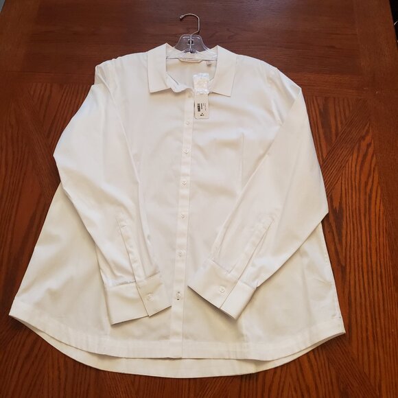 NWT Soft Surroundings 18W The Perfect Shirt in White - Picture 8 of 9
